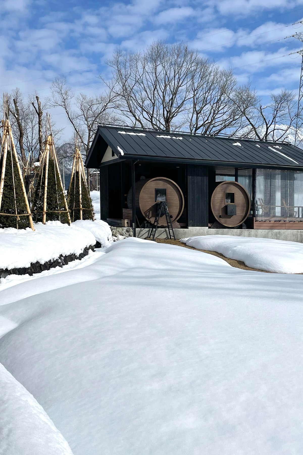 サウナ,バレルサウナ,雪