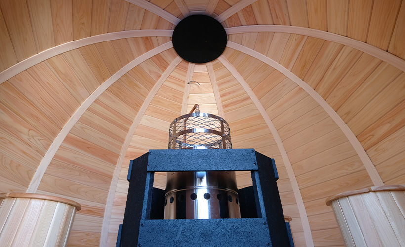 天光の湯 世界初の球体サウナ ワノサウナ 珠-tama- 宙に浮くような浮遊感のサウナ室